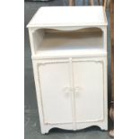 Two white painted and gilt bedside cabinets, 64cmH and 69cmH