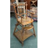 A metamorphic late Victorian child's highchair