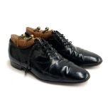 A pair of gent's black leather Connaught shoes, size 8 1.2, with beechwood trees