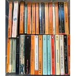 A mixed box of 31 Penguin paperbacks to include A.S Byatt, Robert Louis Stevenson, PG Wodehouse,