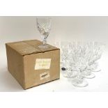A set of six Stuart Crystal Wellington pattern wine glasses; together with a boxed set of six Webb