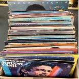 A mixed box of vinyl rock and pop LPs, to include Johnny Cash, Lionel Richie etc
