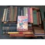 A mixed box of books, mainly hardback, to include Enid Blyton, Heidi, Louisa M Alcott, Gaskell,