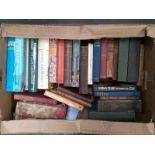 A mixed box of books, mainly hardback, to include Joseph Conrad, Robert Louis Stevenson, Mary