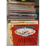 A mixed box of vinyl LPs to include Walt Disney albums, various rock and pop compilations, country