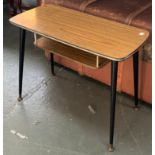 A mid century occasional table with suspended undershelf, on dansette legs, 60cmW