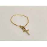 A 9ct gold crucifix, hallmarked Birmingham, on a 9ct gold chain marked 375, approx. 1.9g