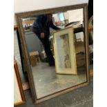 A heavy French mirror with bevelled glass plate, 75x54cm