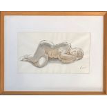 Bernard Reynolds (1915-1997), reclining nude, pen and wash, initialled and dated Sept '90 lower