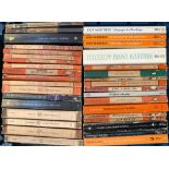 A mixed box of 35 Penguin paperbacks to include Tolstoy, Henry Cecil, Aldous Huxley, John Donne etc