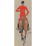 Snaffles (Charles Johnson Payne 1884-1967), 'Bang Tails', hand coloured print, 35 x 14cm
