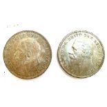 Two silver George V crowns 1935