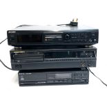 A Sony minidisc deck; Marantz CD player and Sony CD player (3)