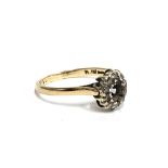 A 9ct gold and diamond ring, missing central stone, size M 1/2, approx. 1.7g
