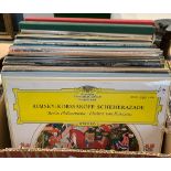 A mixed box of classical vinyl LPs, some box sets