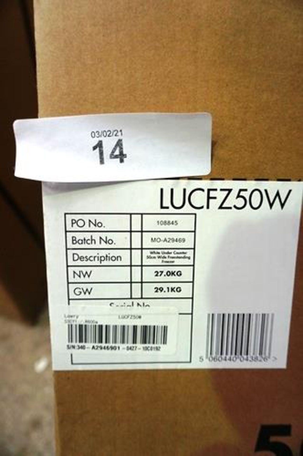 A Lowry 50cm wide under counter freezer, model LUCFZ50W - Sealed new in box (ES7) - Image 2 of 2