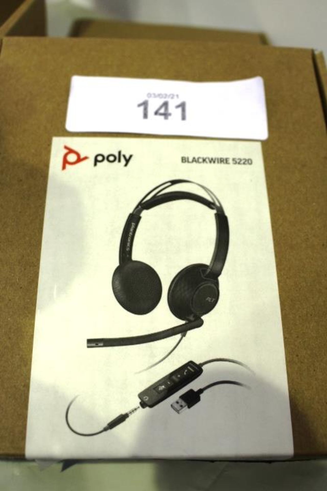 4 x Poly Blackwire C5220 office headphones, model 207576-01 - new in box (cab3) - Image 2 of 3