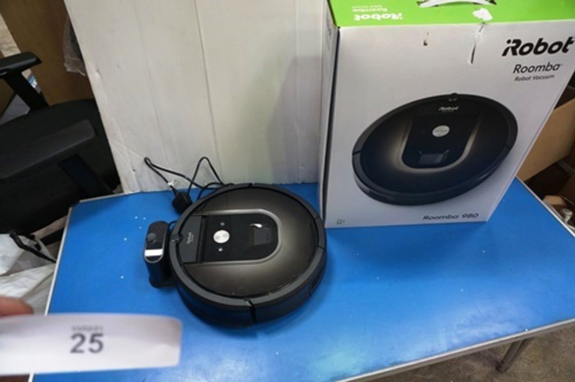 An iRobot Roomba 980 robotic vacuum cleaner, model R980040, Sealed new in box together with an