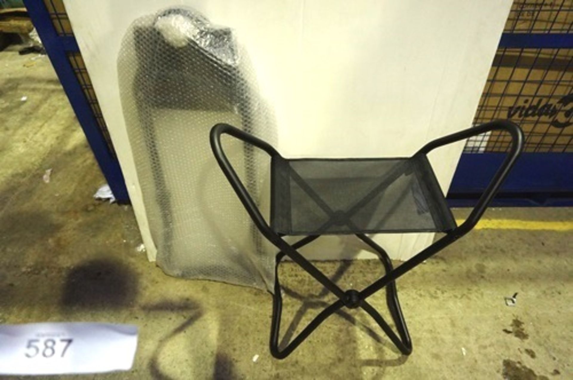 2 x Lectus Produktion black museum folding stools, RRP £85.00 each - New (GS43)