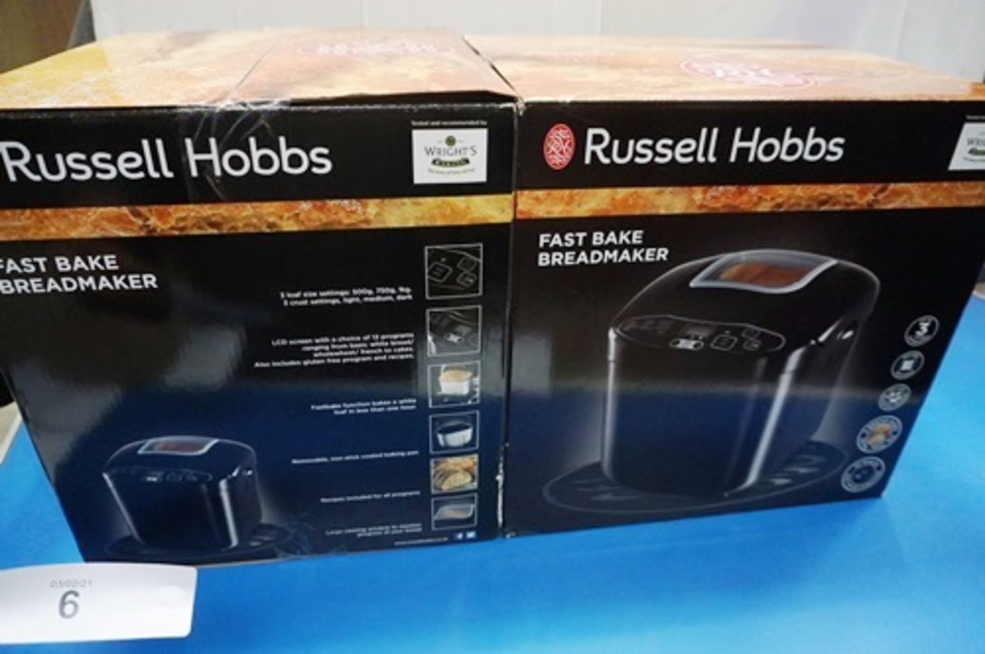 2 x Russell Hobbs Fast Bake bread makers, model 23620 - New in box (ES7)