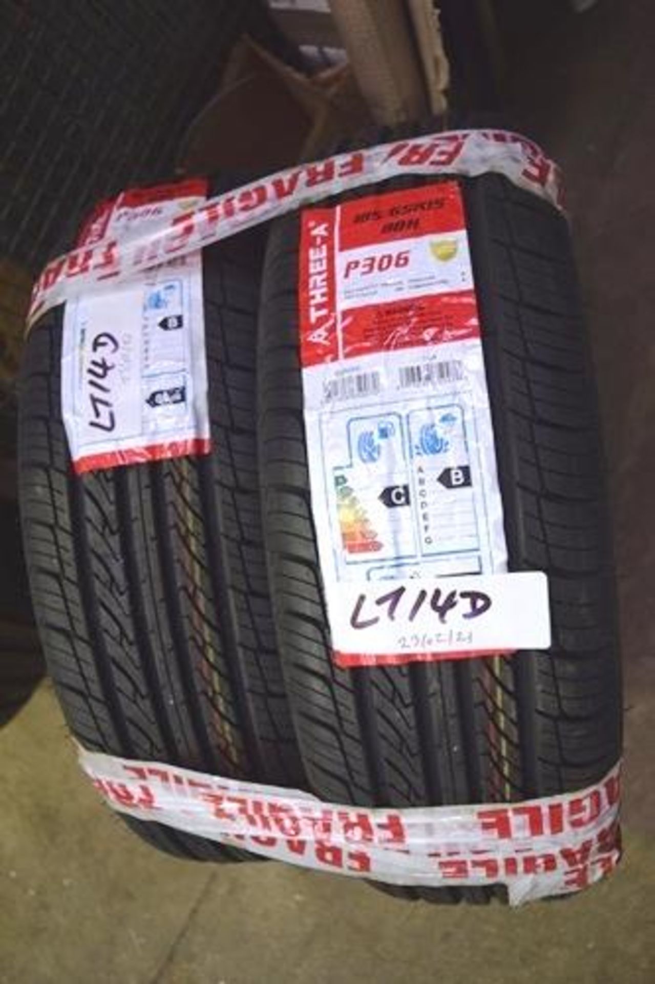 A pair of A-Three-A P306 tyres, size 185/65R15 88H - New with label (GS1)