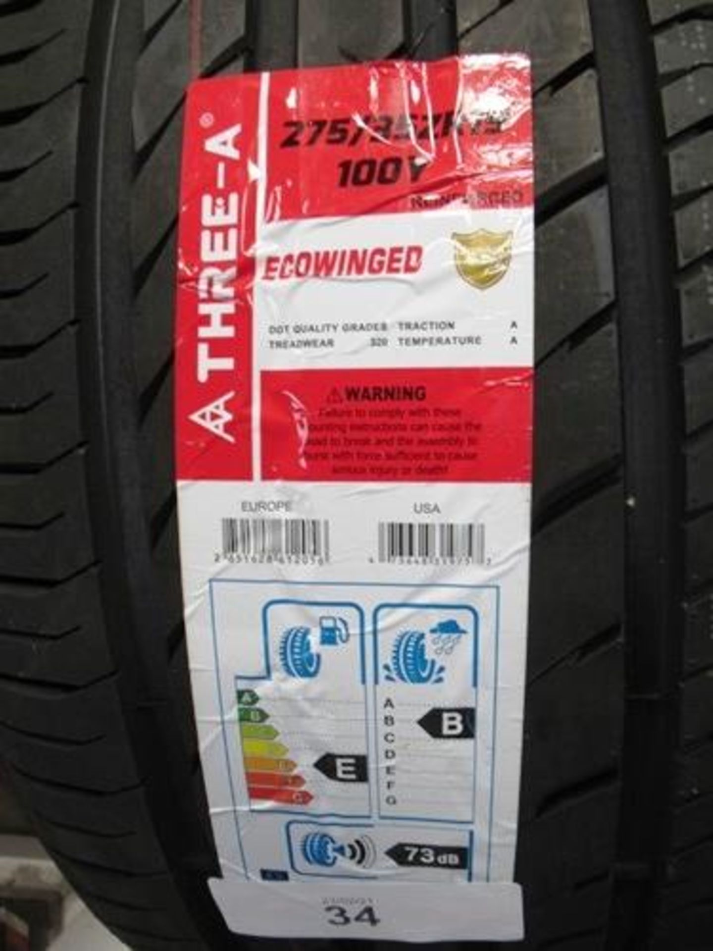 1 x A-Three-A EcoWinged reinforced tyre, size 275/35ZR19 100Y - New with label (GS2)