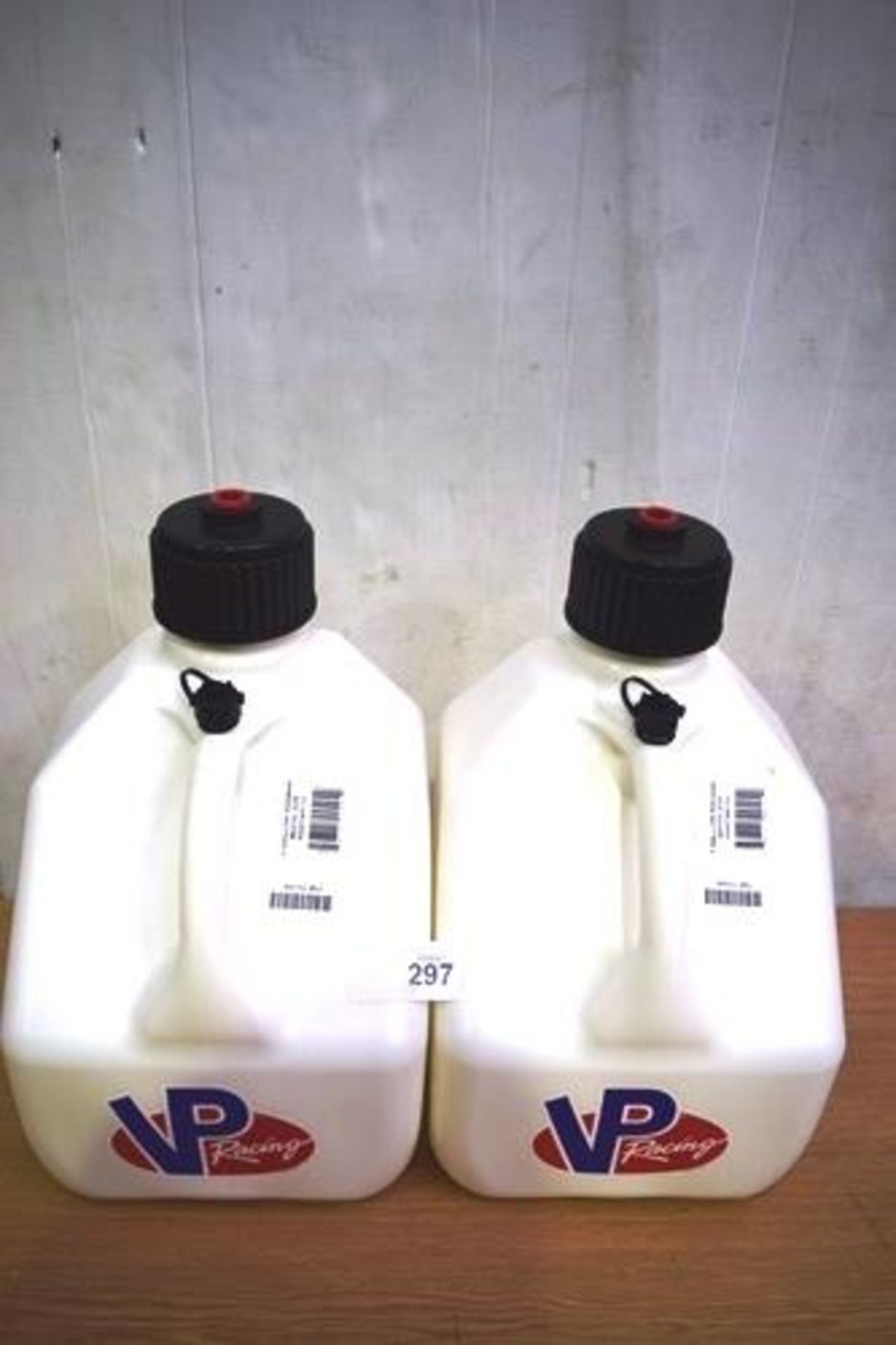 2 x VP Racing 3 gallon square white jugs, P.N. 4172 - New (GS5)