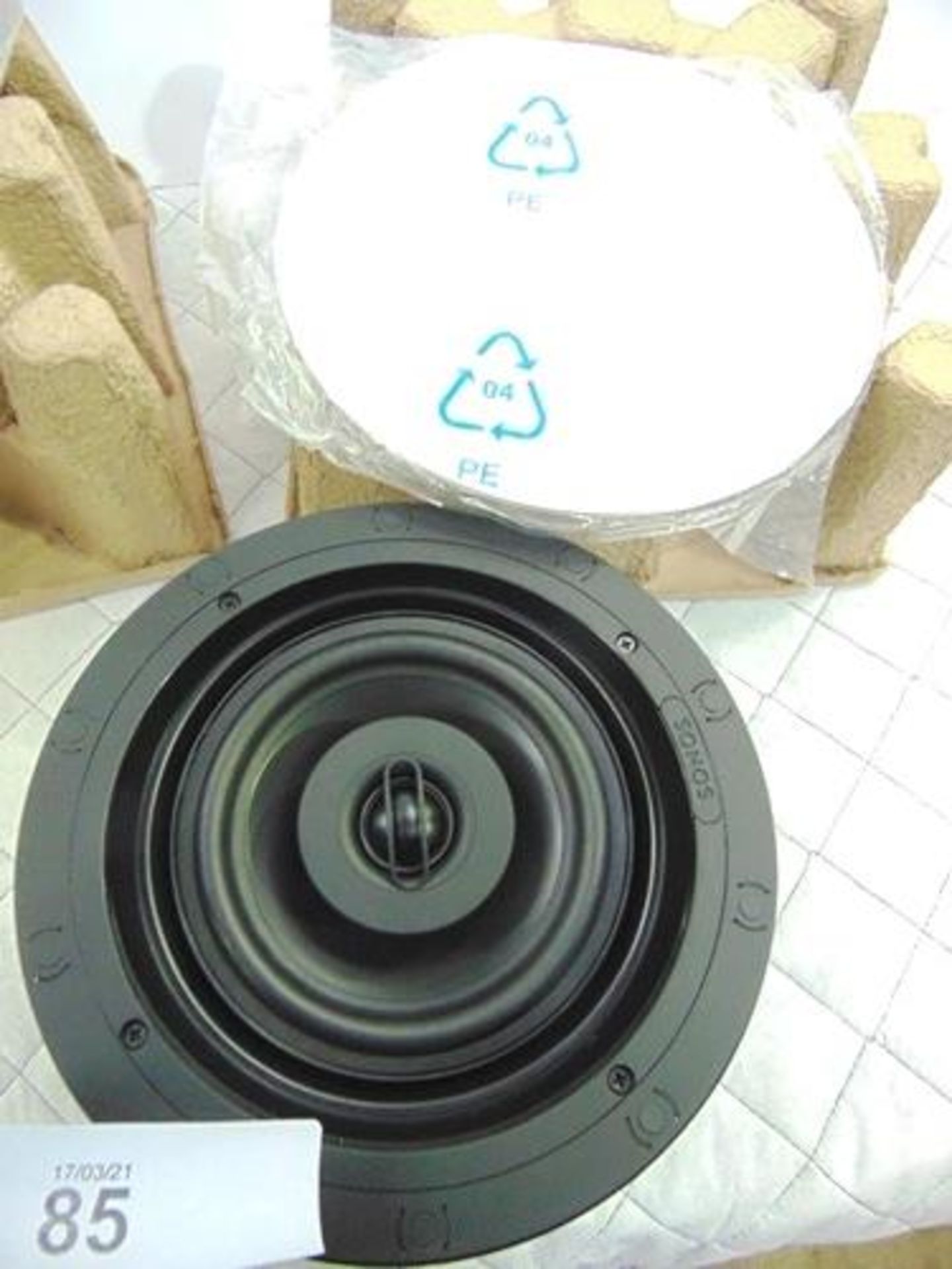 2 x Sonos ceiling mounted speakers, 100V, 120W, model INCLGWW12014SO47O - New (ES8) - Image 3 of 8