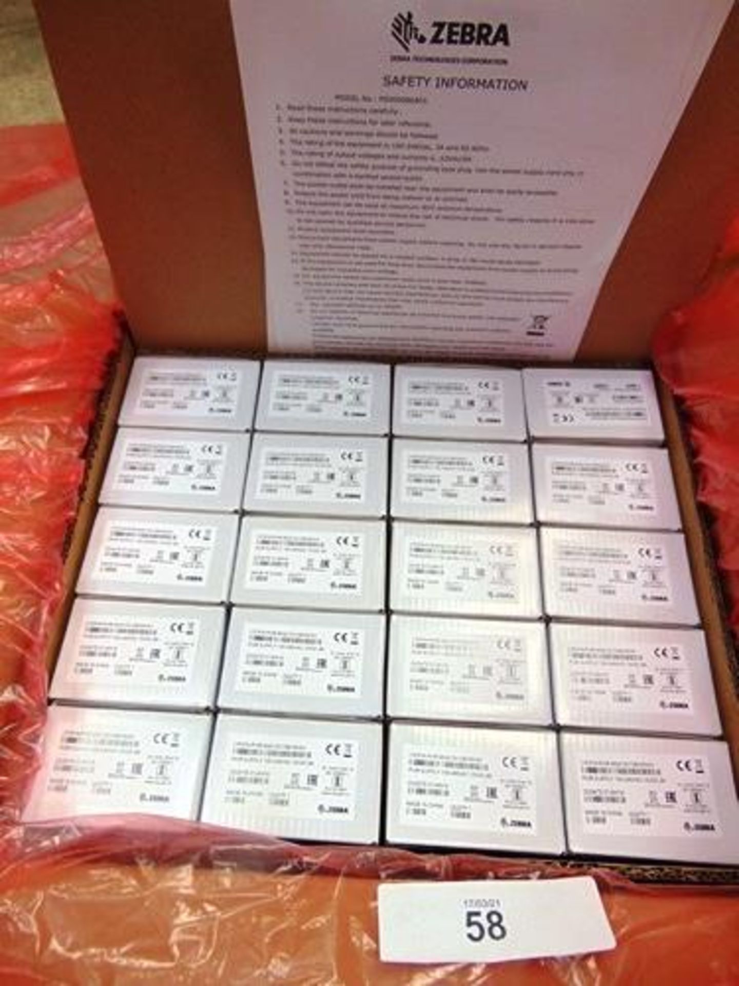 20 x Zebra 12V 9amp power supply units with power supply cables - New (ES3)