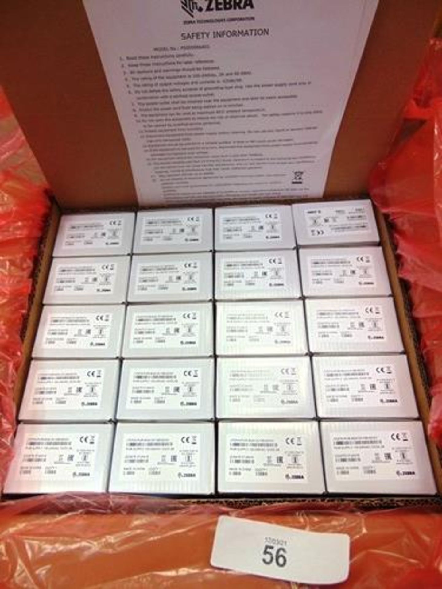 20 x Zebra 12V 9amp power supply units with power supply cables - New (ES3)