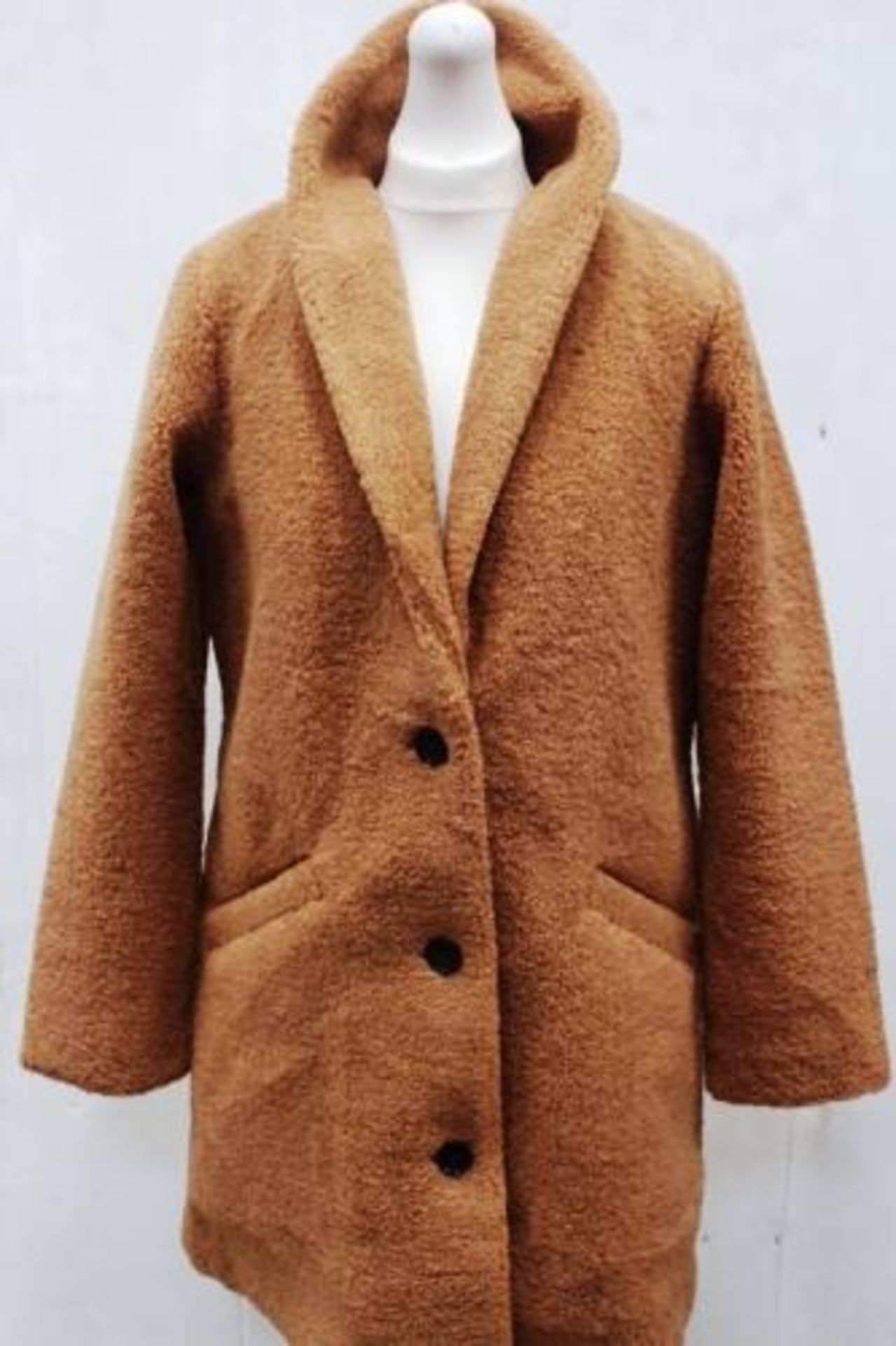 1 x Fat Face Caroline nat biscuit teddy coat, UK size 8, RRP £89.00 - New with tags (ES13)