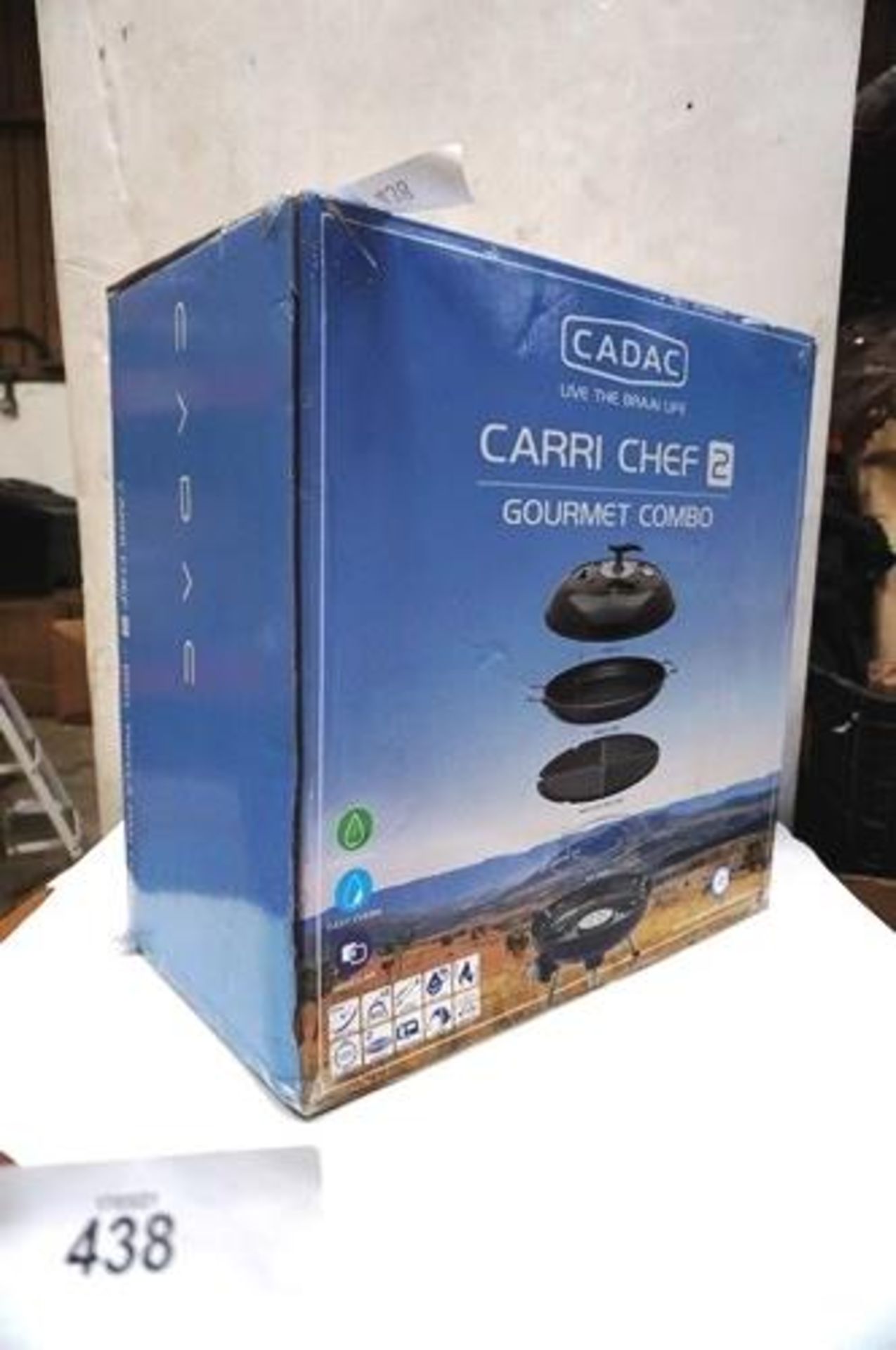 A Cadac Carri Chef Gourmet combo BBQ, gas powered, model 8910 - New in box (GS43)