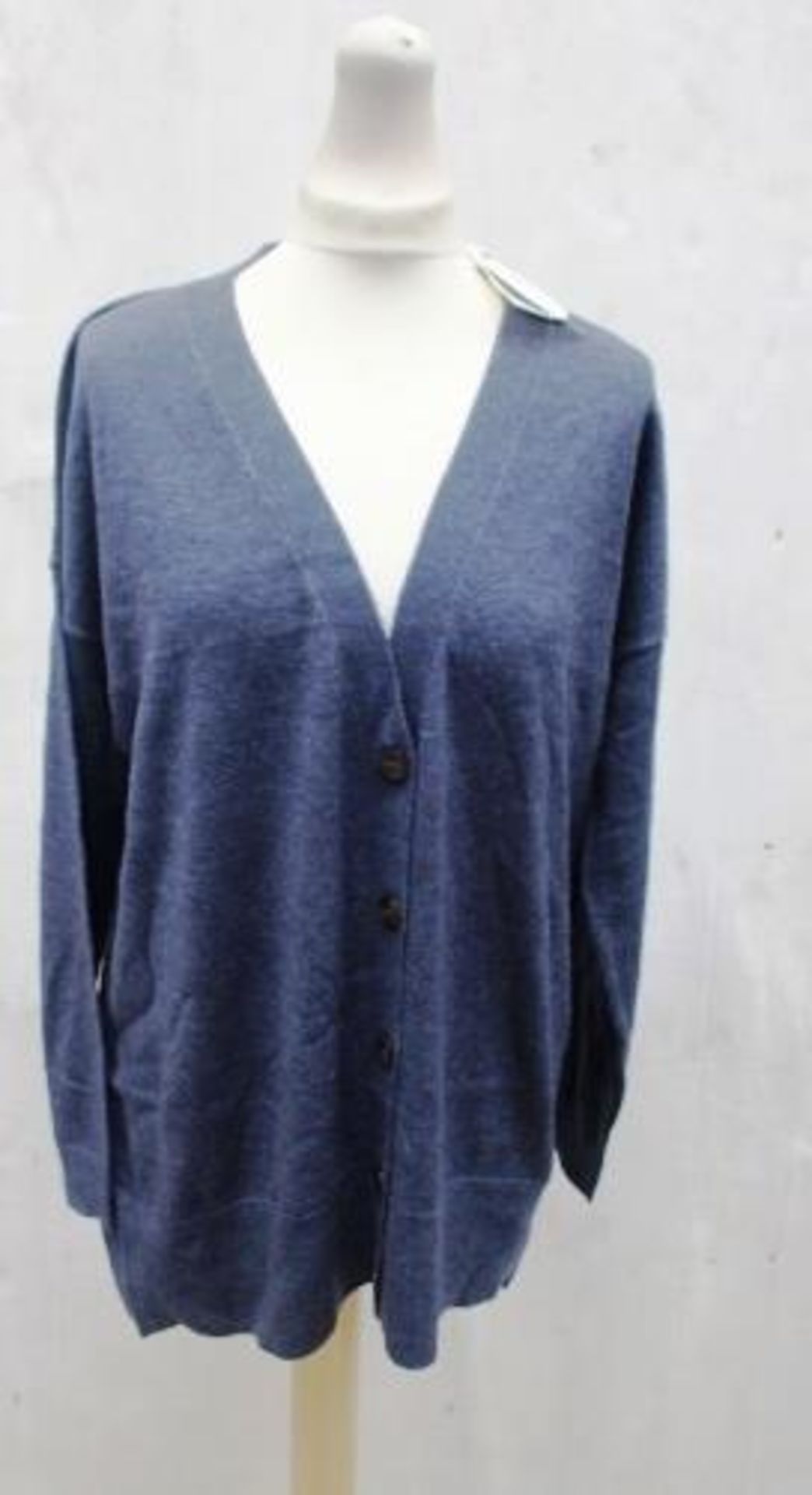 4 x Fat Face Emma Boyfriend blu-navy wool/cashmere blend cardigans, assorted sizes, RRP £56.00