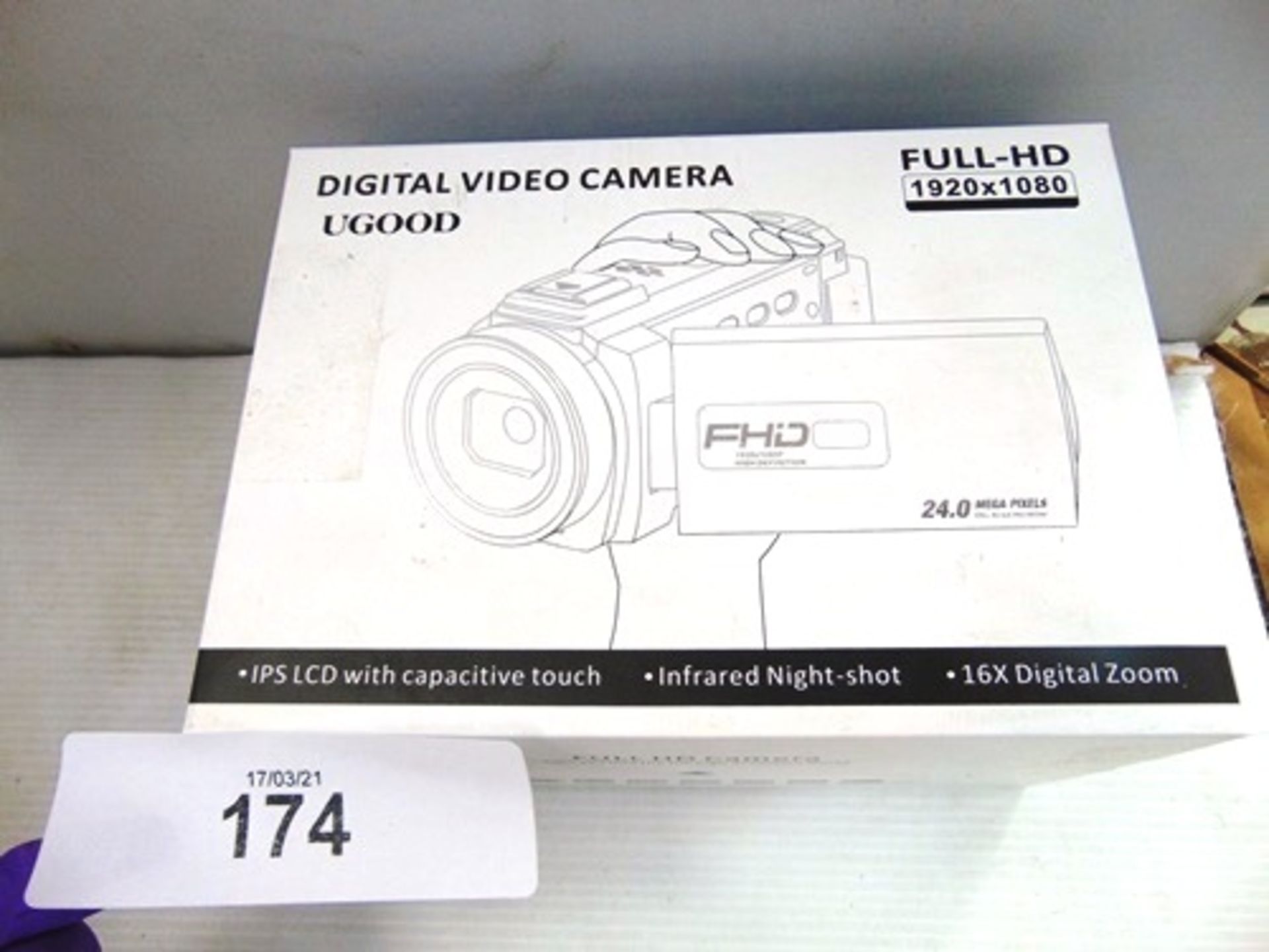 1 x UGOOD digital video camera, model HDV-2053STRM, 24 mega pixels, Full HD 1920 x 1080 - New in