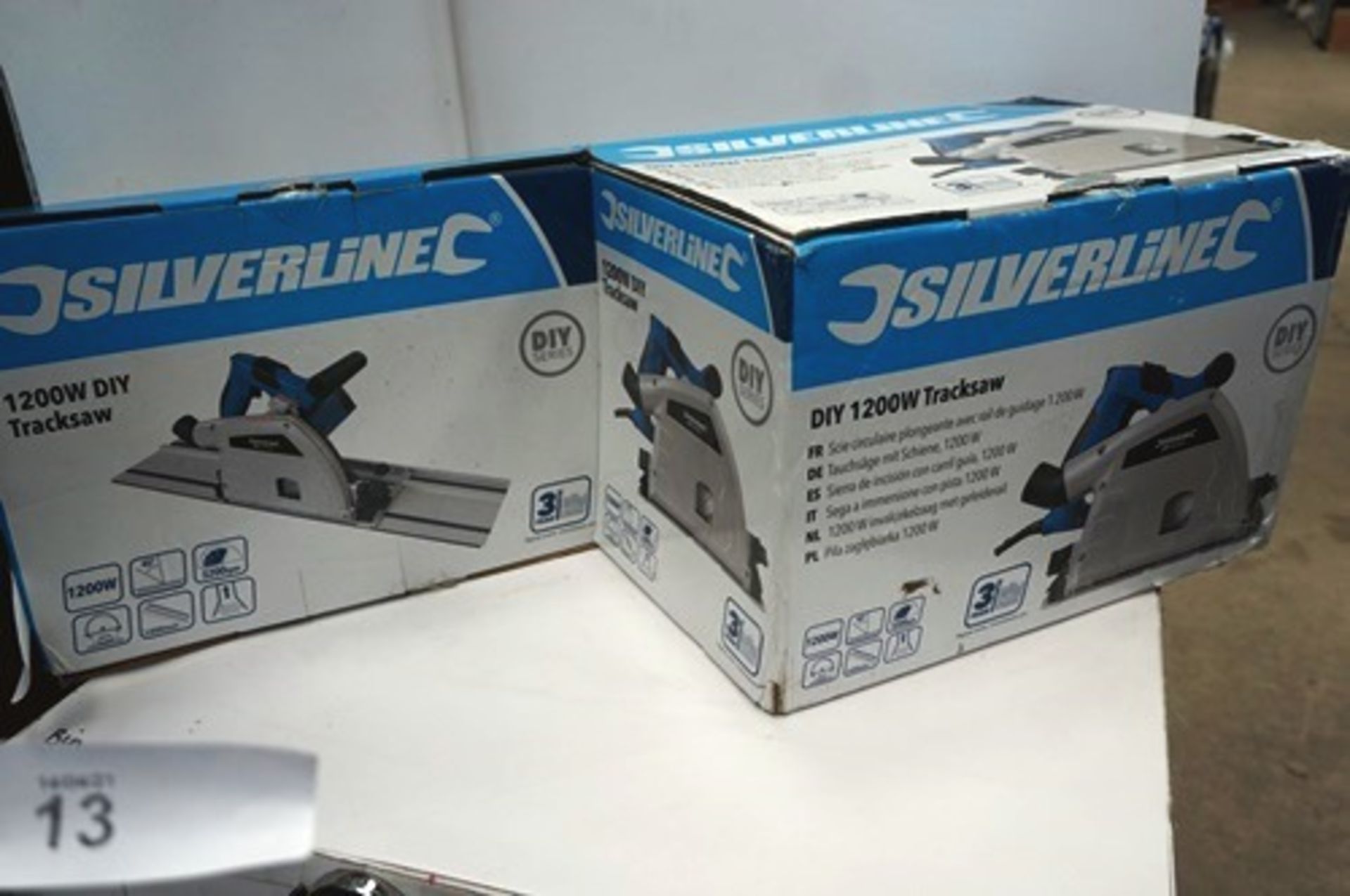 1 x Silverline 1200W track saw, model 624327 - New in tatty box, untested (TC3)