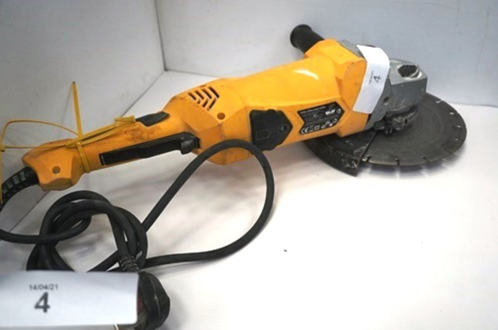 Wolf 230mm, 2300W angle grinder - Second-hand, powers on (TC3)