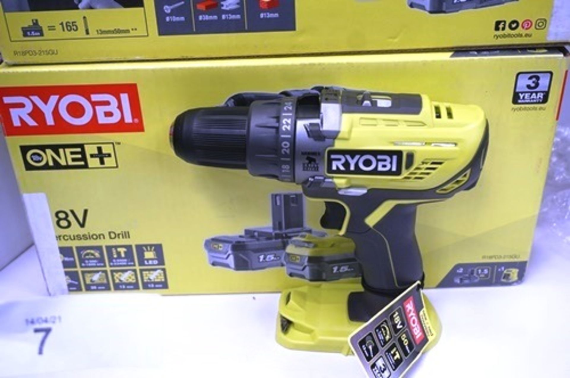 2 x Ryobi 18V percussion cordless drill sets, body only, no battery or charger (TC3) - Image 2 of 2