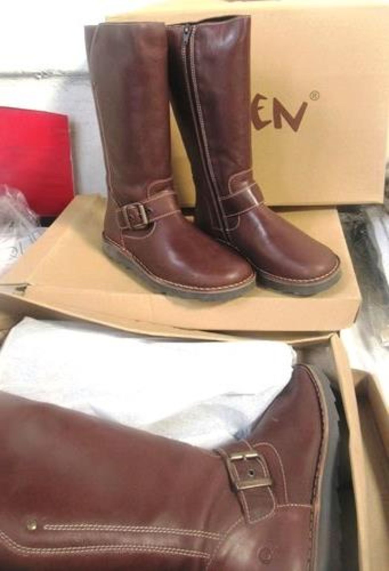 3 x pairs of Oxygen leather biker boots, EU size 40 - New in box (ESB17A)