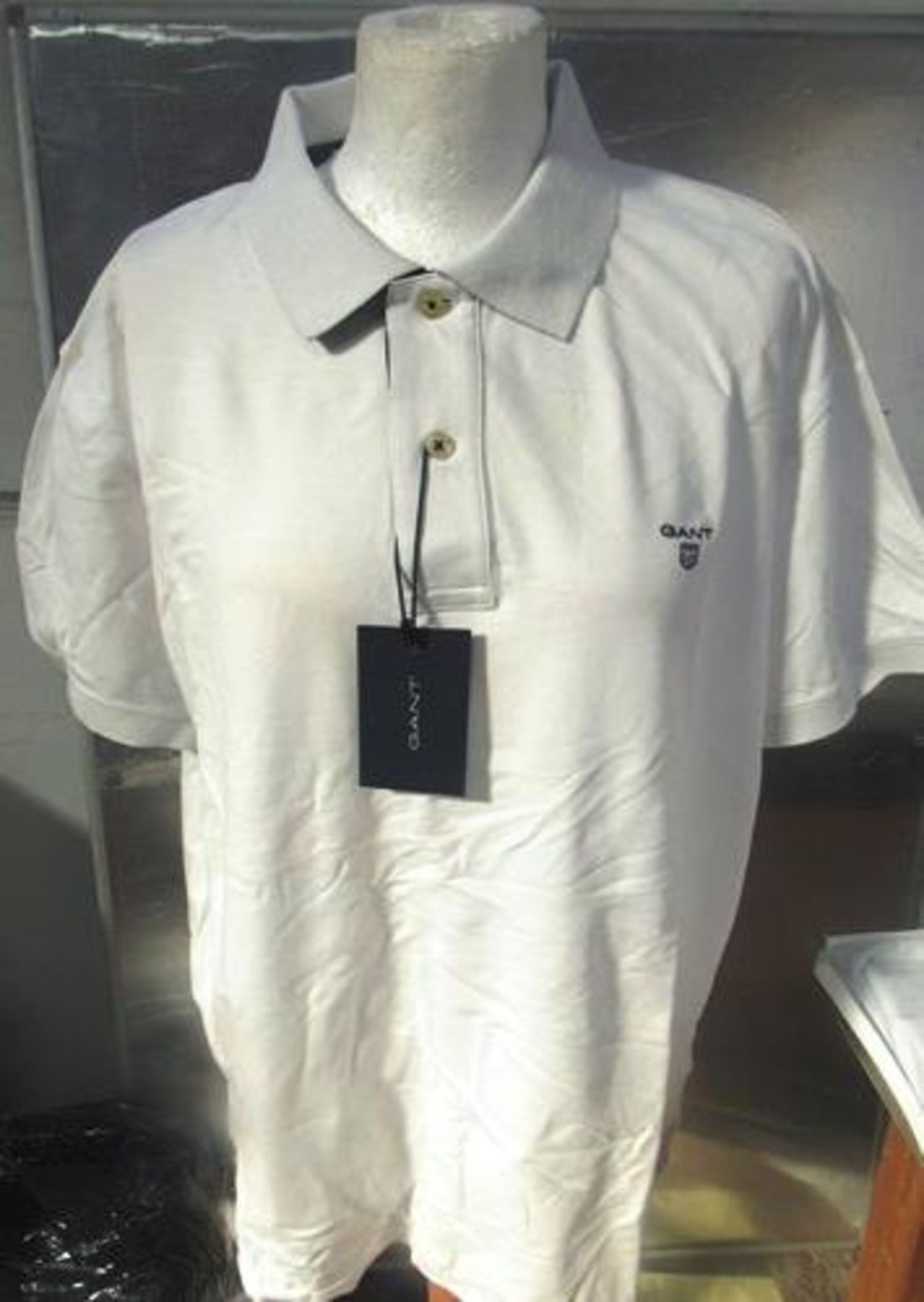 2 x Gant white polo shirts, size 2XL and 3XL - New with tags (ES16A)