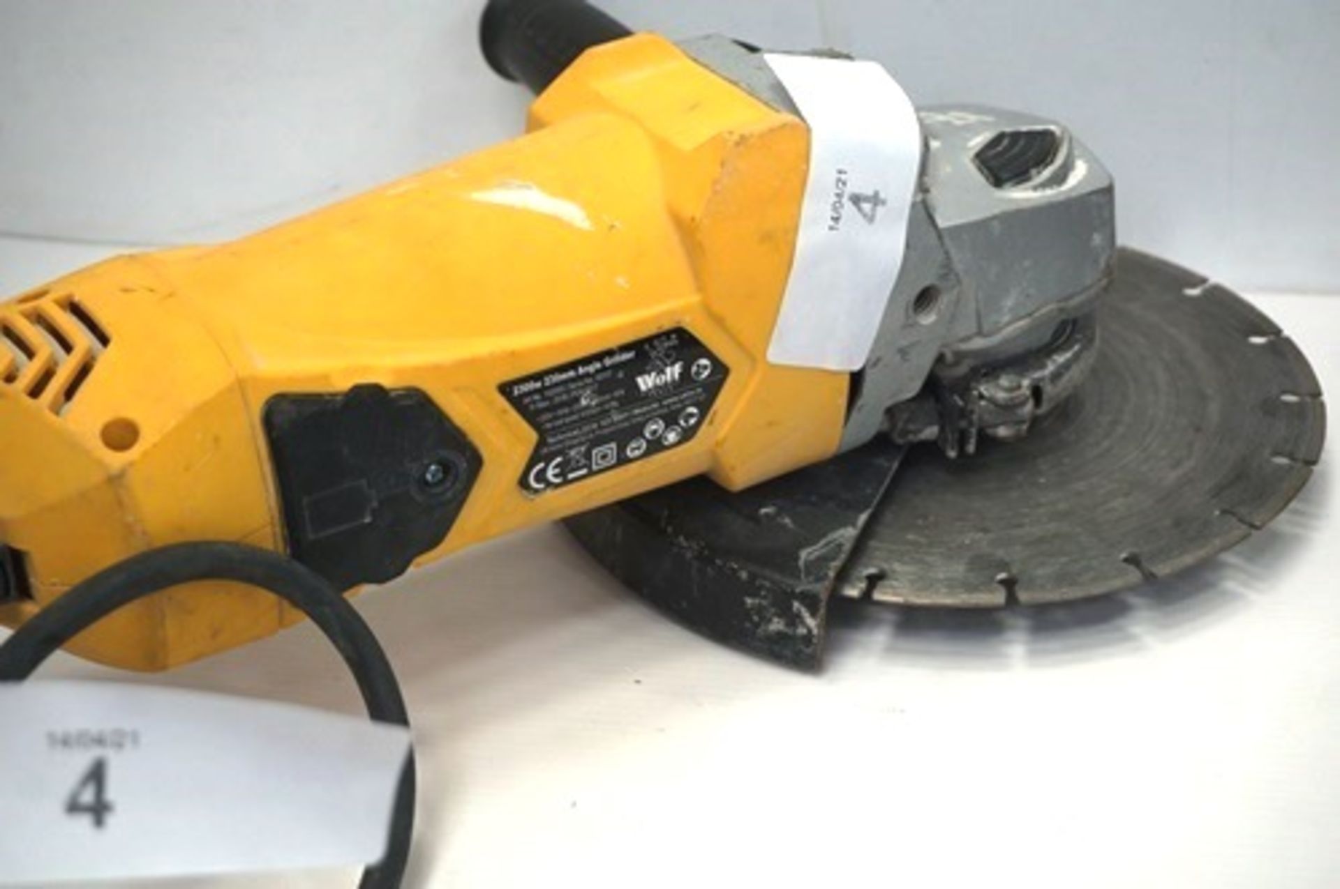 Wolf 230mm, 2300W angle grinder - Second-hand, powers on (TC3) - Image 2 of 4