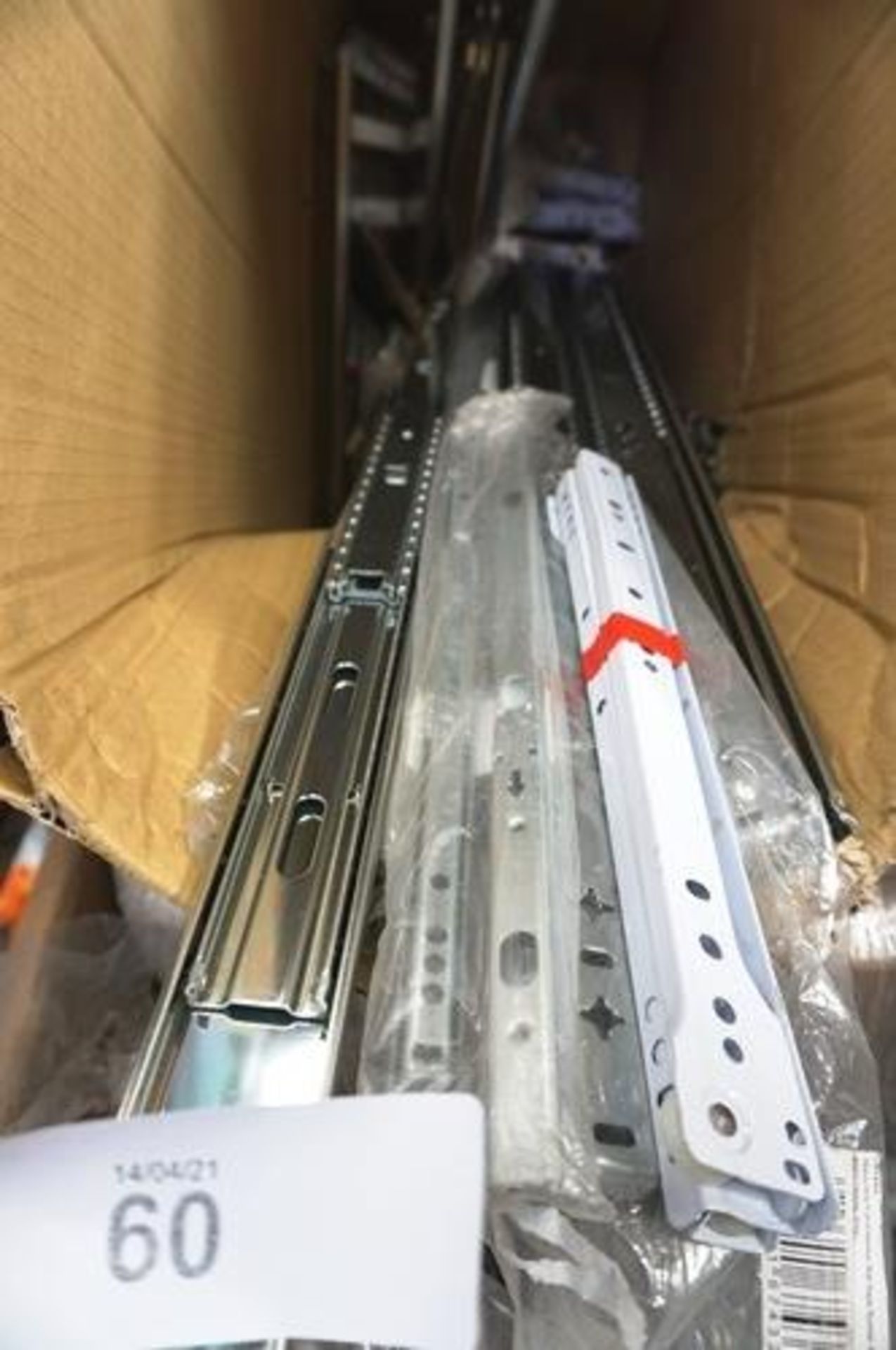 A selection of drawer runners including heavy duty raced 80cm retracted/158cm extended length and