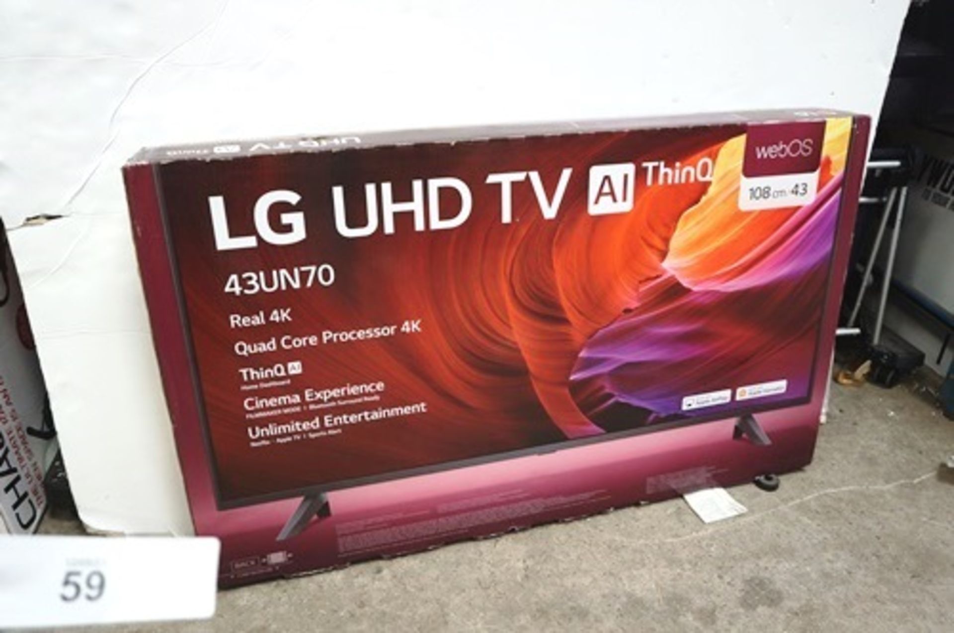 1 x LG Webos 43" 4K TV, model 43UN70006LA - Sealed new in box (ES8)