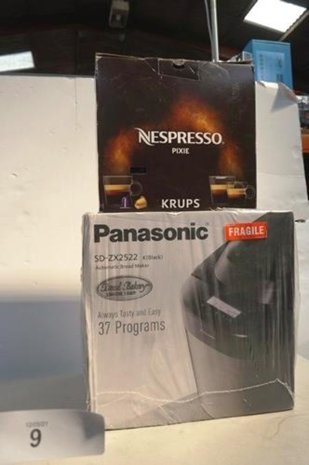 1 x Panasonic automatic bread maker, model SD-ZX2522, new, together with 1 x Nespresso Pixie