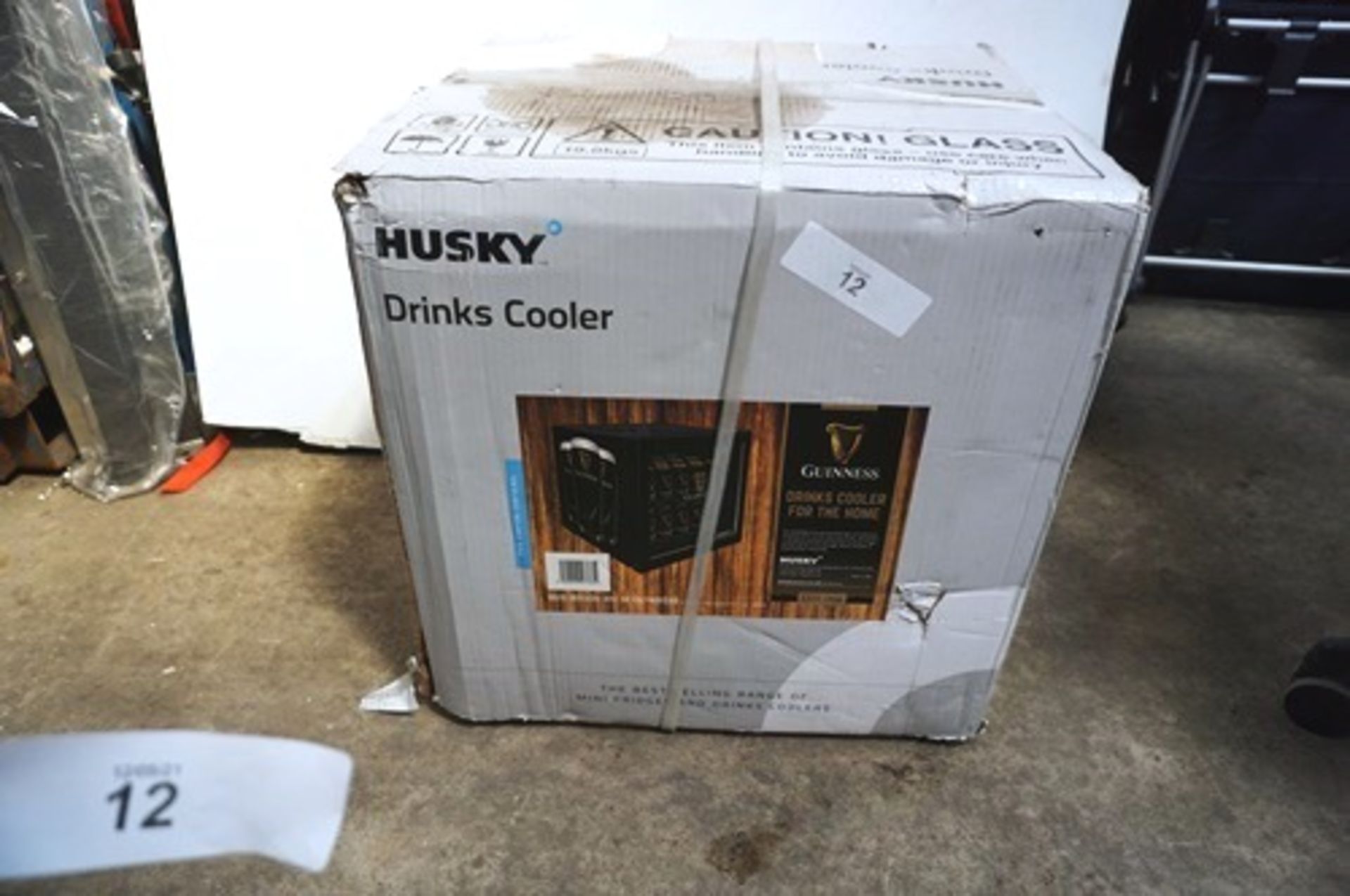 1 x Husky Guinness branded drinks fridge, model HUS-HY205-HU-M - Sealed new in box, box tatty (