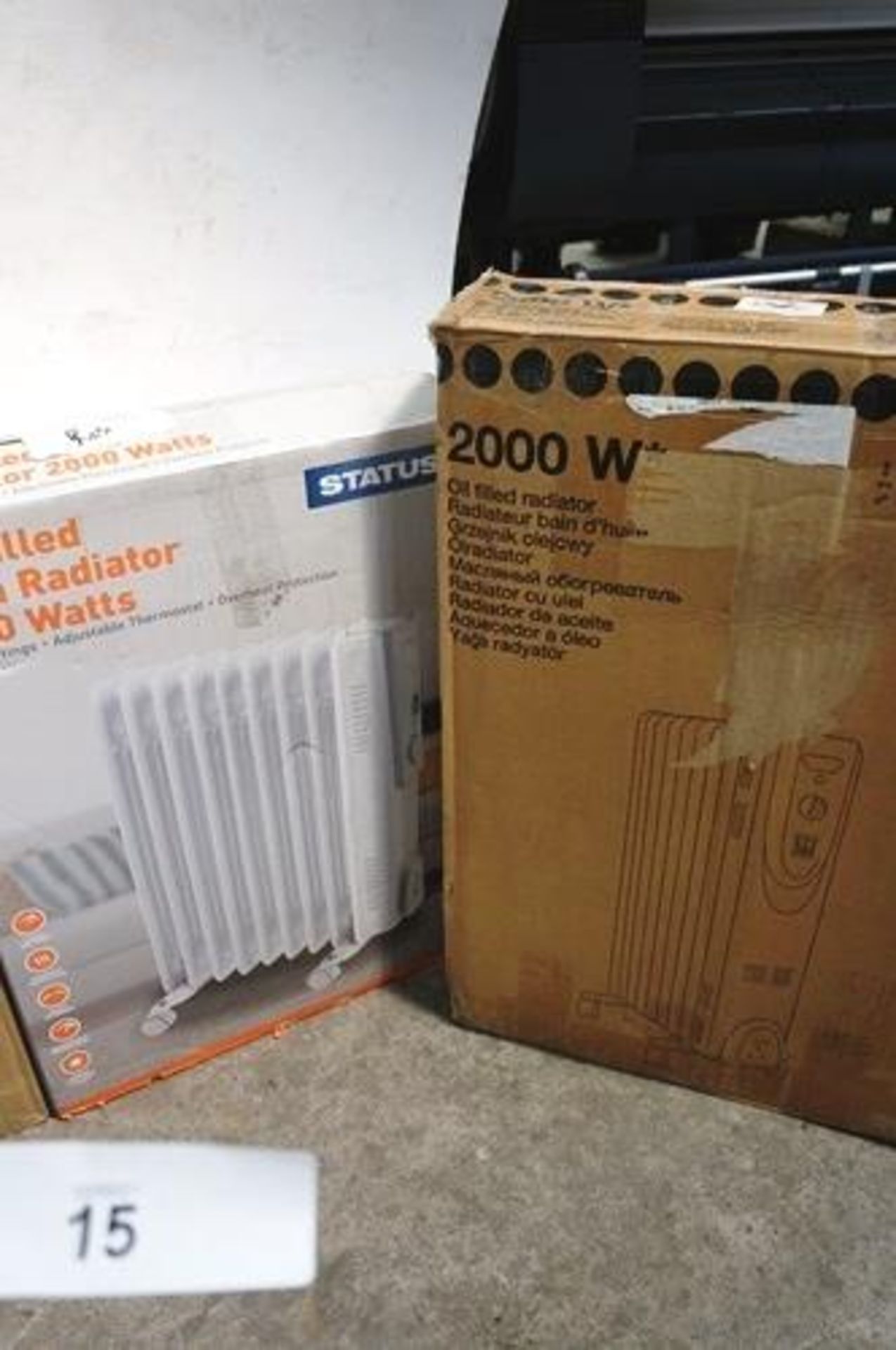 3 x oil filled radiators including 1 x Status 2000W, John Lewis 1500W etc. - New (ES1) - Image 3 of 3