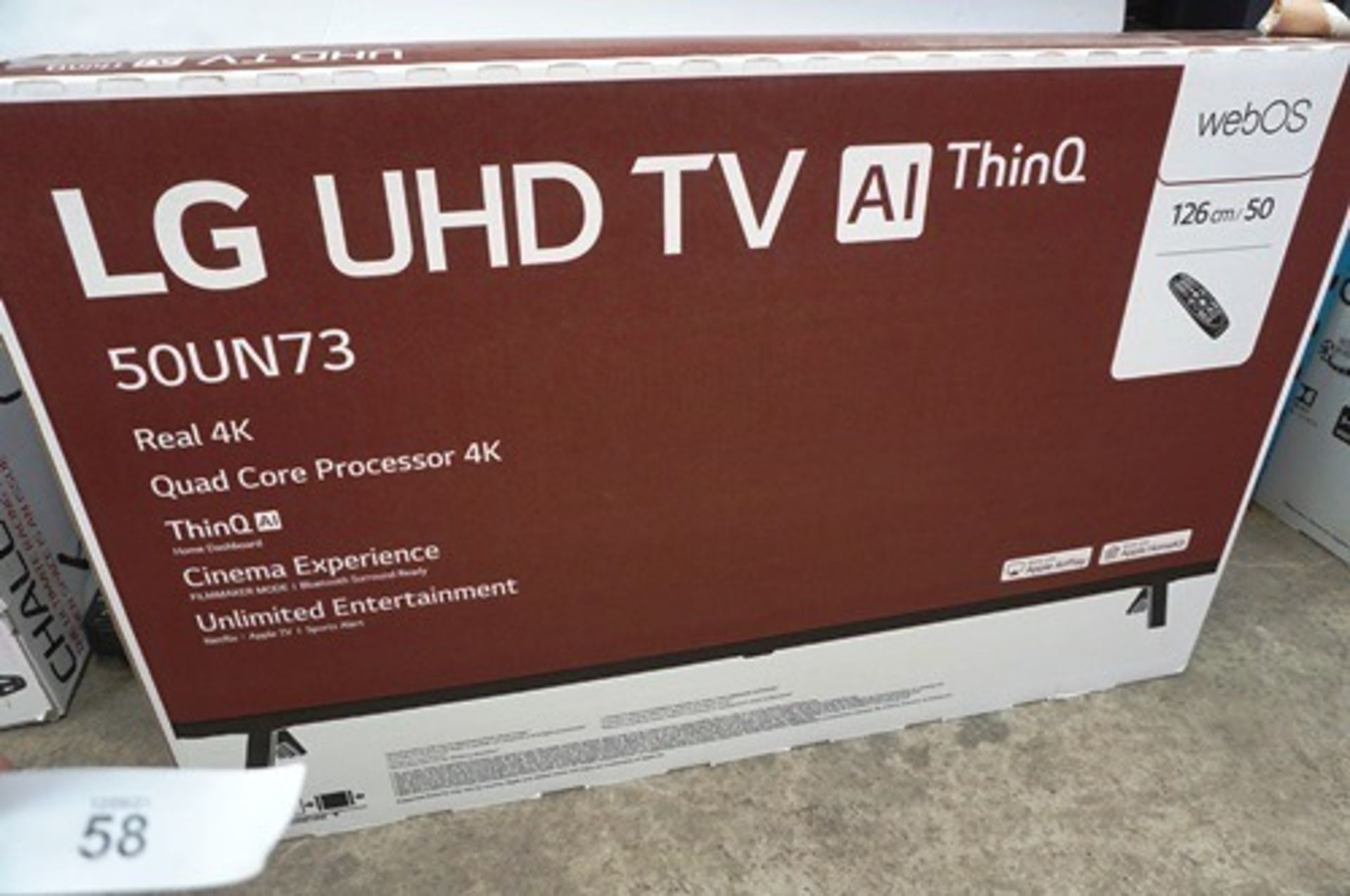 1 x LG Webos 50" 4K TV, model 50UN73006LA - Sealed new in box (ES8)