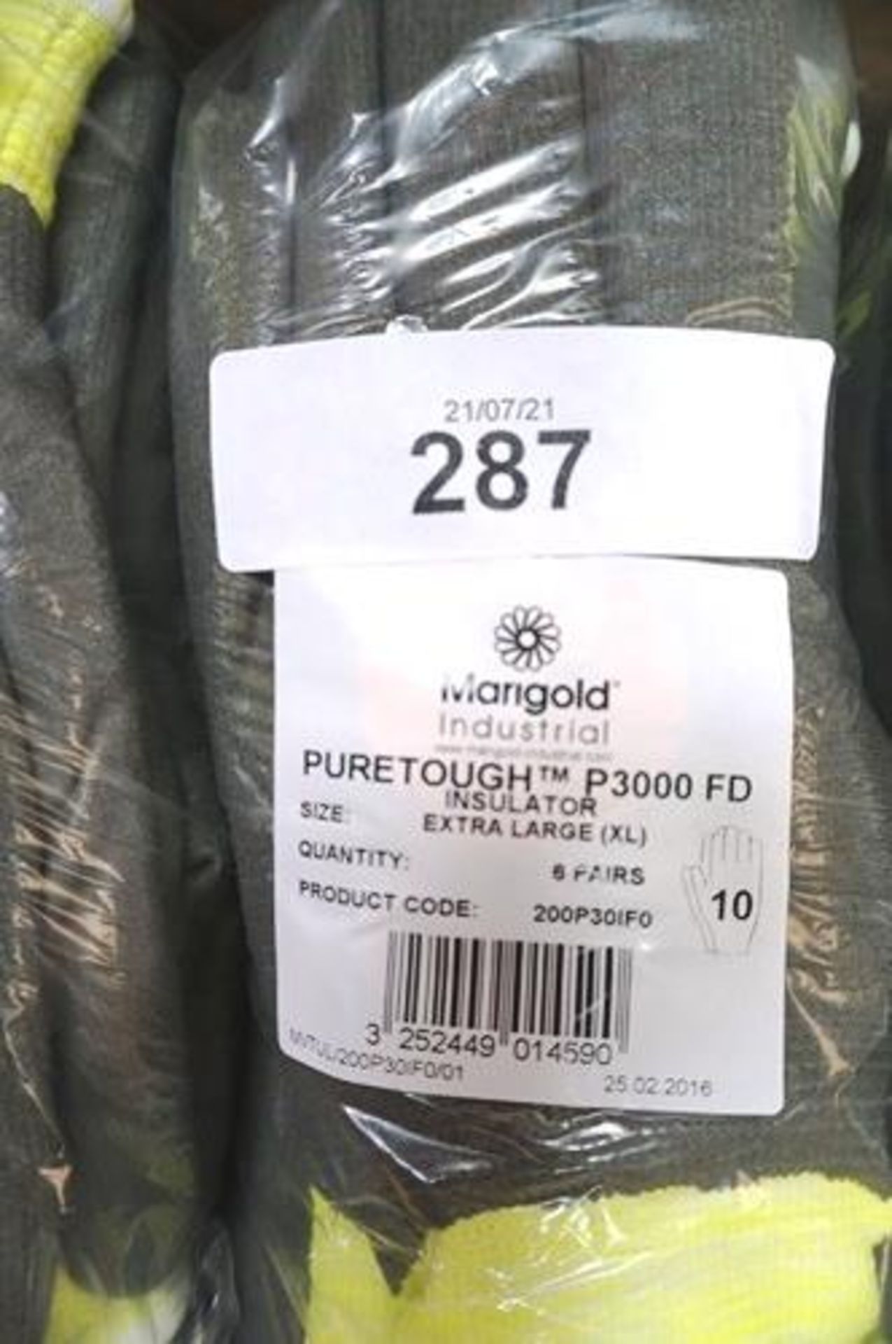 72 x pairs of Marigold industrial pure tough P3000 XL insulator gloves, size 10 - Sealed new in pack - Image 2 of 2