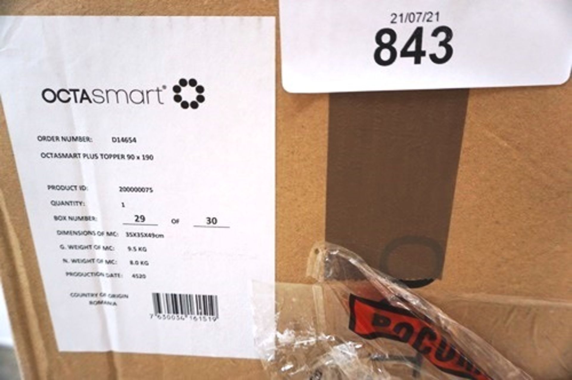 1 x Octosmart Plus topper, 90 x 190cm - New in box (GSF29) - Image 2 of 2