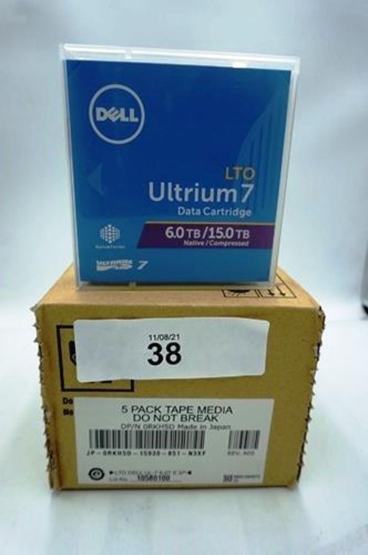 6 x Dell Ultrium 7 LTO data cartridges, 6.0/15.0TB, model 07J4HF - Sealed new in box (C1)