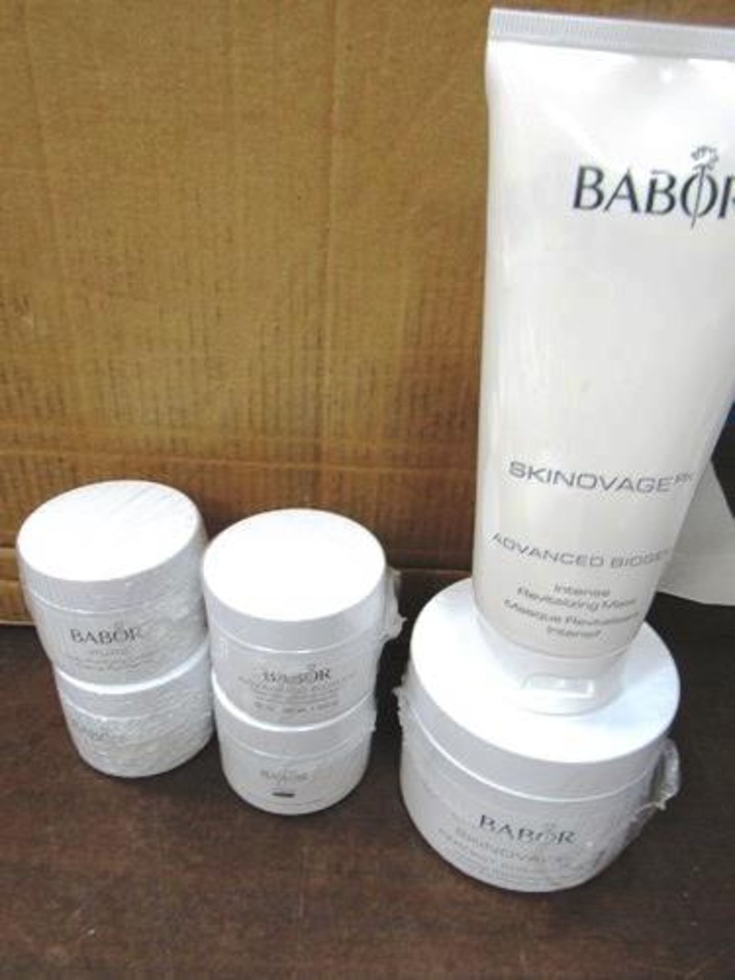 A selection of Babor creams including 2 x 50ml Advanced Biogen, 2 x 200ml purifying cream mask, 1